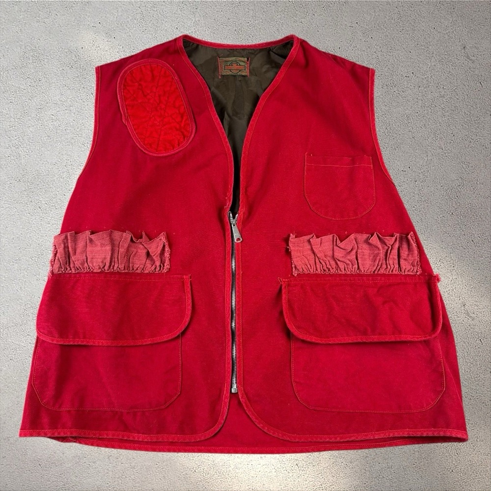 Vintage Saftbak Bird Hunting Vest Fits XL/2XL Red Shell Pockets 60s‎ 70s